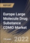 Europe Large Molecule Drug Substance CDMO Market Size, Share & Industry Trends Analysis Report By Application (Mammalian, Microbial and Others), By Service (Contract Manufacturing and Contract Development), By End-user, By Country and Growth Forecast, 2022 - 2028 - Product Image