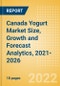 Canada Yogurt (Dairy and Soy Food) Market Size, Growth and Forecast Analytics, 2021-2026 - Product Image