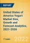 United States of America (USA) Yogurt (Dairy and Soy Food) Market Size, Growth and Forecast Analytics, 2021-2026 - Product Thumbnail Image