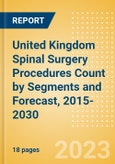United Kingdom (UK) Spinal Surgery Procedures Count by Segments (Spinal Fusion Procedures, Spinal Non-Fusion Procedures, Kyphoplasty Procedures and Vertebroplasty Procedures) and Forecast, 2015-2030- Product Image