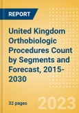 United Kingdom (UK) Orthobiologic Procedures Count by Segments (Bone Grafts and Substitutes Procedures, Viscosupplementation Procedures and Others) and Forecast, 2015-2030- Product Image