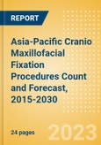 Asia-Pacific (APAC) Cranio Maxillofacial Fixation (CMF) Procedures Count and Forecast, 2015-2030- Product Image