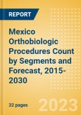 Mexico Orthobiologic Procedures Count by Segments (Bone Grafts and Substitutes Procedures, Viscosupplementation Procedures and Others) and Forecast, 2015-2030- Product Image