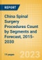 China Spinal Surgery Procedures Count by Segments (Spinal Fusion Procedures, Spinal Non-Fusion Procedures, Kyphoplasty Procedures and Vertebroplasty Procedures) and Forecast, 2015-2030 - Product Thumbnail Image