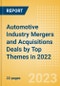 Automotive Industry Mergers and Acquisitions Deals by Top Themes in 2022 - Thematic Intelligence - Product Image