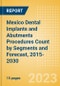 Mexico Dental Implants and Abutments Procedures Count by Segments (One-stage Dental Implantation Procedures, Two-stage Dental Implantation Procedures and Immediate Loading Dental Implantation Procedures) and Forecast, 2015-2030 - Product Thumbnail Image