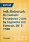 India Endoscopic Hemostasis Procedures Count by Segments (Bleeding Hemorrhoid, Diverticular Bleeding, Peptic Ulcer Bleeding, Radiation Induced Bleeding, Variceal Bleeding and Other Indication Cases Undergoing Endoscopic Hemostasis) and Forecast, 2015-2030 - Product Thumbnail Image