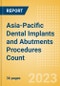 Asia-Pacific (APAC) Dental Implants and Abutments Procedures Count by Segments (One-stage Dental Implantation Procedures, Two-stage Dental Implantation Procedures and Immediate Loading Dental Implantation Procedures) and Forecast, 2015-2030 - Product Image