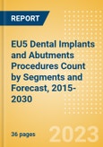 EU5 Dental Implants and Abutments Procedures Count by Segments (One-stage Dental Implantation Procedures, Two-stage Dental Implantation Procedures and Immediate Loading Dental Implantation Procedures) and Forecast, 2015-2030- Product Image