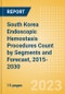 South Korea Endoscopic Hemostasis Procedures Count by Segments (Bleeding Hemorrhoid, Diverticular Bleeding, Peptic Ulcer Bleeding, Radiation Induced Bleeding, Variceal Bleeding and Other Indication Cases Undergoing Endoscopic Hemostasis) and Forecast, 2015-2030 - Product Thumbnail Image