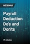 Payroll Deduction Do's and Don'ts - Webinar - Product Thumbnail Image
