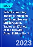 Sobotta Learning Tables of Muscles, Joints and Nerves, English/Latin. Tables to 17th ed. of the Sobotta Atlas. Edition No. 3- Product Image
