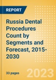 Russia Dental Procedures Count by Segments (Dental Bone Graft Substitutes, Dental Cosmetic Procedures, Prefabricated Crown and Bridge Materials Procedures, Dental Implants and Abutments Procedures and Dental Membrane Procedures) and Forecast, 2015-2030- Product Image