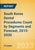 South Korea Dental Procedures Count by Segments (Dental Bone Graft Substitutes, Dental Cosmetic Procedures, Prefabricated Crown and Bridge Materials Procedures, Dental Implants and Abutments Procedures and Dental Membrane Procedures) and Forecast, 2015-2030- Product Image
