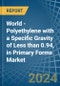 World - Polyethylene with a Specific Gravity of Less than 0.94, in Primary Forms - Market analysis, Forecast, Size, Trends and insights - Product Image