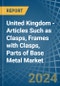 United Kingdom - Articles Such as Clasps, Frames with Clasps, Parts of Base Metal - Market Analysis, Forecast, Size, Trends and Insights - Product Thumbnail Image