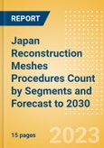 Japan Reconstruction Meshes Procedures Count by Segments (Breast Reconstruction Procedures using Meshes, Pelvic Organ Prolapse Procedures using Meshes and Urinary Incontinence Procedures using Slings) and Forecast to 2030- Product Image
