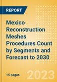Mexico Reconstruction Meshes Procedures Count by Segments (Breast Reconstruction Procedures using Meshes, Pelvic Organ Prolapse Procedures using Meshes and Urinary Incontinence Procedures using Slings) and Forecast to 2030- Product Image