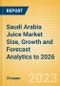 Saudi Arabia Juice (Soft Drinks) Market Size, Growth and Forecast Analytics to 2026 - Product Thumbnail Image