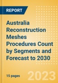 Australia Reconstruction Meshes Procedures Count by Segments (Breast Reconstruction Procedures using Meshes, Pelvic Organ Prolapse Procedures using Meshes and Urinary Incontinence Procedures using Slings) and Forecast to 2030- Product Image