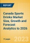 Canada Sports Drinks Market Size, Growth and Forecast Analytics to 2026 - Product Image