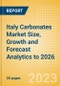 Italy Carbonates Market Size, Growth and Forecast Analytics to 2026 - Product Thumbnail Image