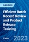 Efficient Batch Record Review and Product Release Training - Webinar (Recorded) - Product Image