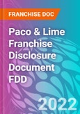 Paco & Lime Franchise Disclosure Document FDD- Product Image