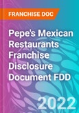 Pepe's Mexican Restaurants Franchise Disclosure Document FDD- Product Image