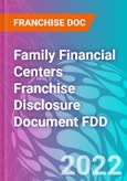 Family Financial Centers Franchise Disclosure Document FDD- Product Image