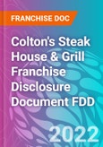 Colton's Steak House & Grill Franchise Disclosure Document FDD- Product Image