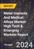 2024 Global Forecast for Metal Implants And Medical Alloys Market (2025-2030 Outlook)-High Tech & Emerging Markets Report- Product Image
