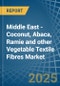 Middle East - Coconut, Abaca, Ramie and other Vegetable Textile Fibres - Market Analysis, Forecast, Size, Trends and Insights - Product Thumbnail Image