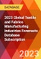 2023 Global Textile and Fabrics Manufacturing Industries Forecasts Database Subscription - Product Image
