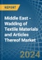 Middle East - Wadding of Textile Materials and Articles Thereof - Market Analysis, Forecast, Size, Trends and Insights - Product Thumbnail Image