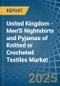 United Kingdom - Men'S Nightshirts and Pyjamas of Knitted or Crocheted Textiles - Market Analysis, Forecast, Size, Trends and Insights - Product Thumbnail Image