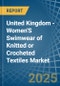 United Kingdom - Women'S Swimwear of Knitted or Crocheted Textiles - Market Analysis, Forecast, Size, Trends and Insights - Product Thumbnail Image