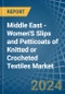 Middle East - Women'S Slips and Petticoats of Knitted or Crocheted Textiles - Market Analysis, Forecast, Size, Trends and Insights - Product Thumbnail Image