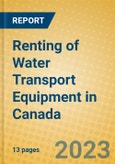 Renting of Water Transport Equipment in Canada- Product Image