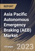 Asia Pacific Autonomous Emergency Braking (AEB) Market Size, Share & Industry Trends Analysis Report By Type (Dynamic Brake Support, and Crash Imminent Braking), By System (Low Speed, and High Speed), By Vehicle Type, By Country and Growth Forecast, 2023 - 2030- Product Image
