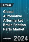 Global Automotive Aftermarket Brake Friction Parts Market by Product Type (Brake Discs, Brake Liners, Brake Pads), Material (Ceramic, Composite, Metallic), Vehicle Type - Forecast 2024-2030- Product Image