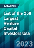 List of the 250 Largest Venture Capital Investors Usa- Product Image