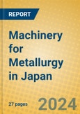 Machinery for Metallurgy in Japan- Product Image