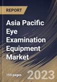 Asia Pacific Eye Examination Equipment Market Size, Share & Industry Trends Analysis Report By End-use (Hospitals Clinics, and Others), By Application, By Product, By Country and Growth Forecast, 2023 - 2030- Product Image