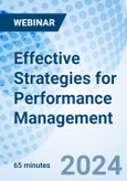 Effective Strategies for Performance Management - Webinar (Recorded)- Product Image