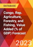 Congo, Rep. Agriculture, Forestry, and Fishing, Value Added (% of GDP) Forecast- Product Image