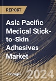 Asia Pacific Medical Stick-to-Skin Adhesives Market Size, Share & Trends Analysis Report By Type, By Backing Material (Paper, Fabric, Plastic, and Others), By Application, By End-User, By Product, By Country and Growth Forecast, 2023 - 2030- Product Image