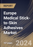 Europe Medical Stick-to-Skin Adhesives Market Size, Share & Trends Analysis Report By Type, By Backing Material (Paper, Fabric, Plastic, and Others), By Application, By End-User, By Product, By Country and Growth Forecast, 2023 - 2030- Product Image