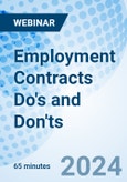 Employment Contracts Do's and Don'ts - Webinar (Recorded)- Product Image