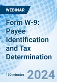 Form W-9: Payee Identification and Tax Determination - Webinar (Recorded)- Product Image